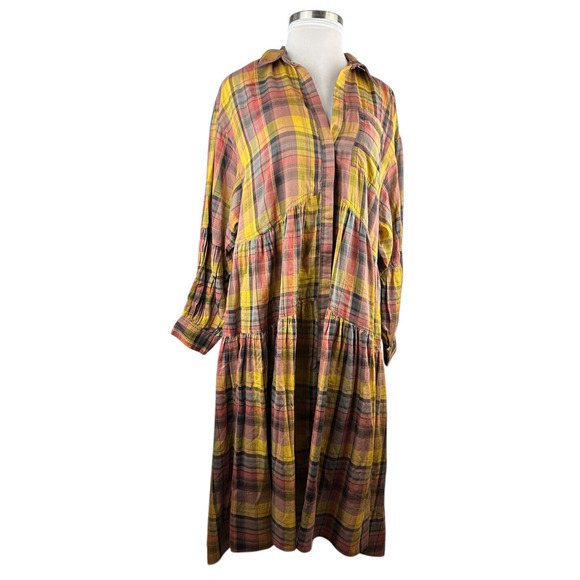 NWT Anthropologie Pilcro Long Sleeve Tiered High Low Dress Oversize Plus Size 2X - Picture 15 of 16